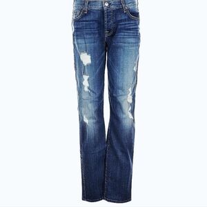 7 For All Mankind Blue Distressed Boyfriend Jeans BNWOT